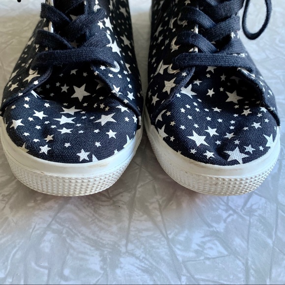 Superga Navy Stars High-Top Canvas Sneakers 7/7.5 - Picture 3 of 8